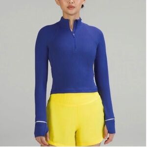 Lululemon It's Rulu Run Cropped Half Zip *Ribbed - Psychic - Size 8